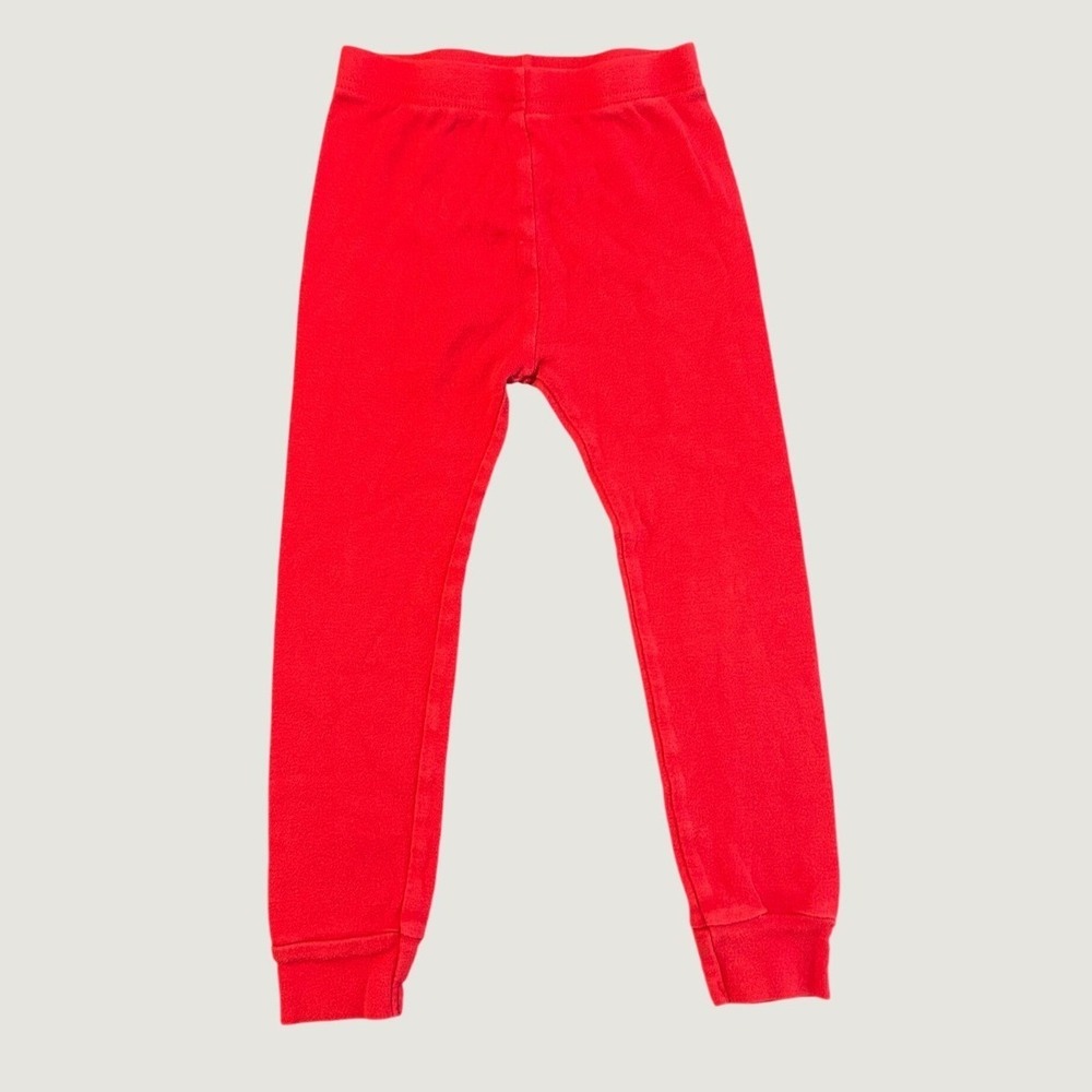 Old Navy Toddler Pajama Pants Red Snug Fit Leggings 4T Solid Red Cuffs 1503